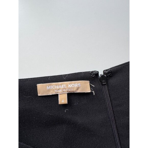 MICHAEL KORS COLLECTION Black Stretch Boucle Crepe Portrait Sheath Dress, Size 4 - Picture 13 of 14